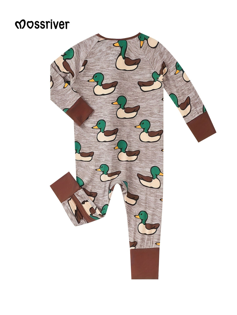 Bamboo Long - Sleeve Baby One - Piece Mallard Duck Print - MOSSRIVER