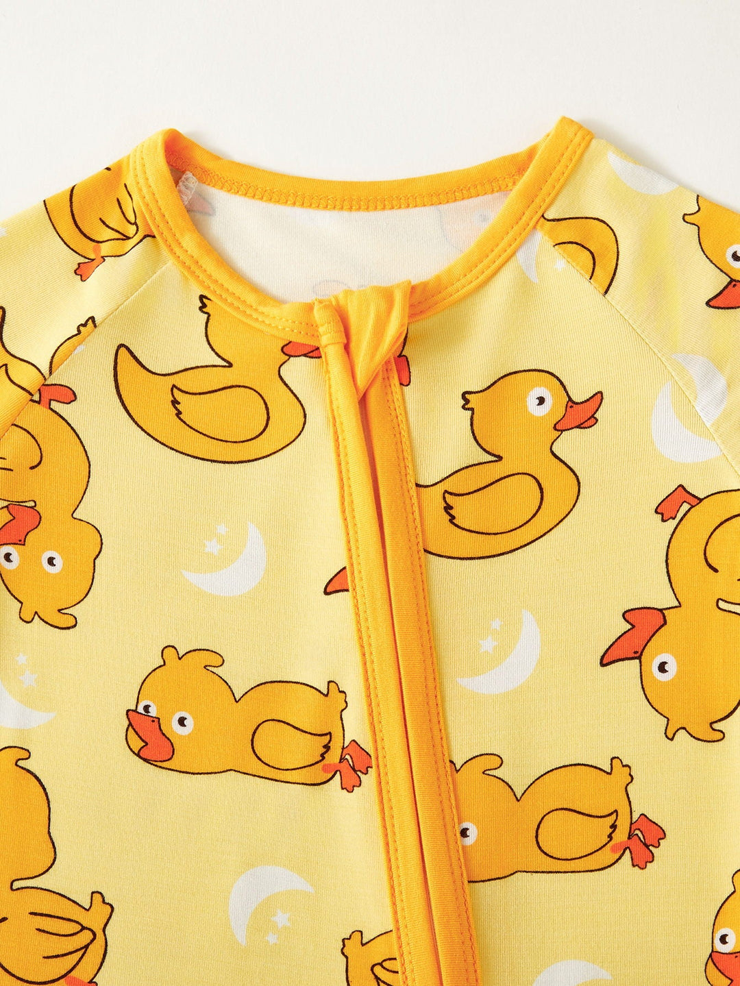 Bamboo Long - Sleeve Baby One - Piece Yellow Duckling Print - MOSSRIVER
