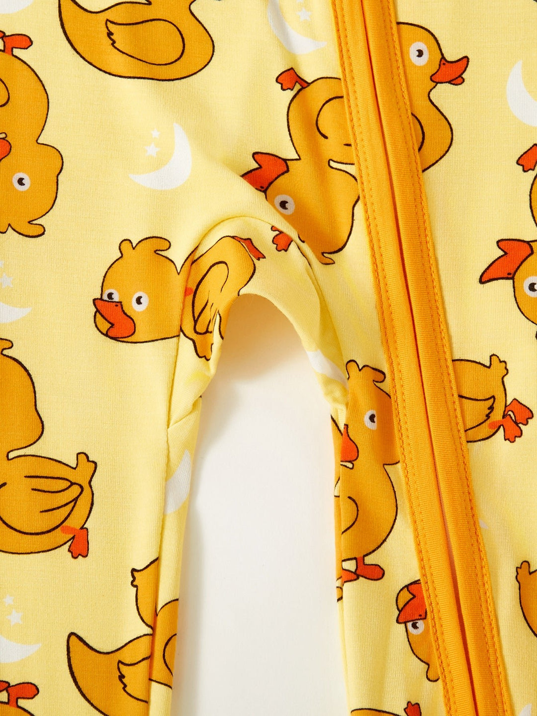 Bamboo Long - Sleeve Baby One - Piece Yellow Duckling Print - MOSSRIVER