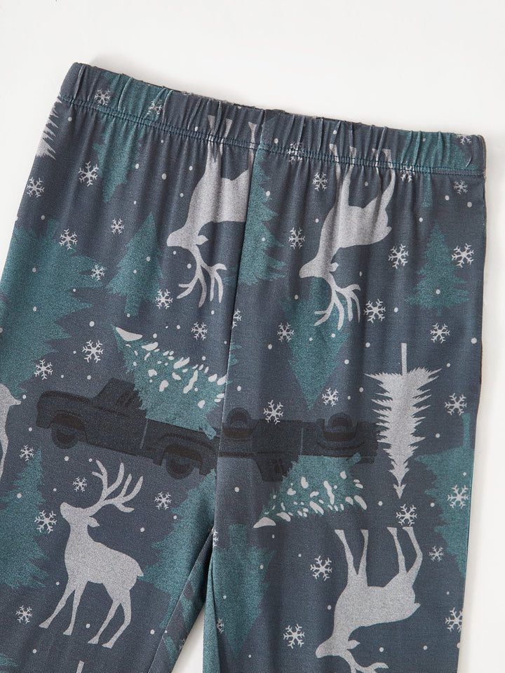 Bamboo Long - Sleeve Kid's Two - Piece Forest elk Print - MOSSRIVER