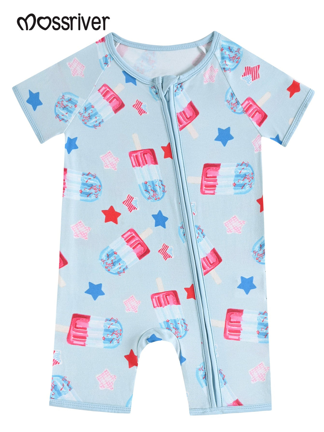 Bamboo Short - Sleeve Baby One - Piece American Star Ice Cream - MOSSRIVER