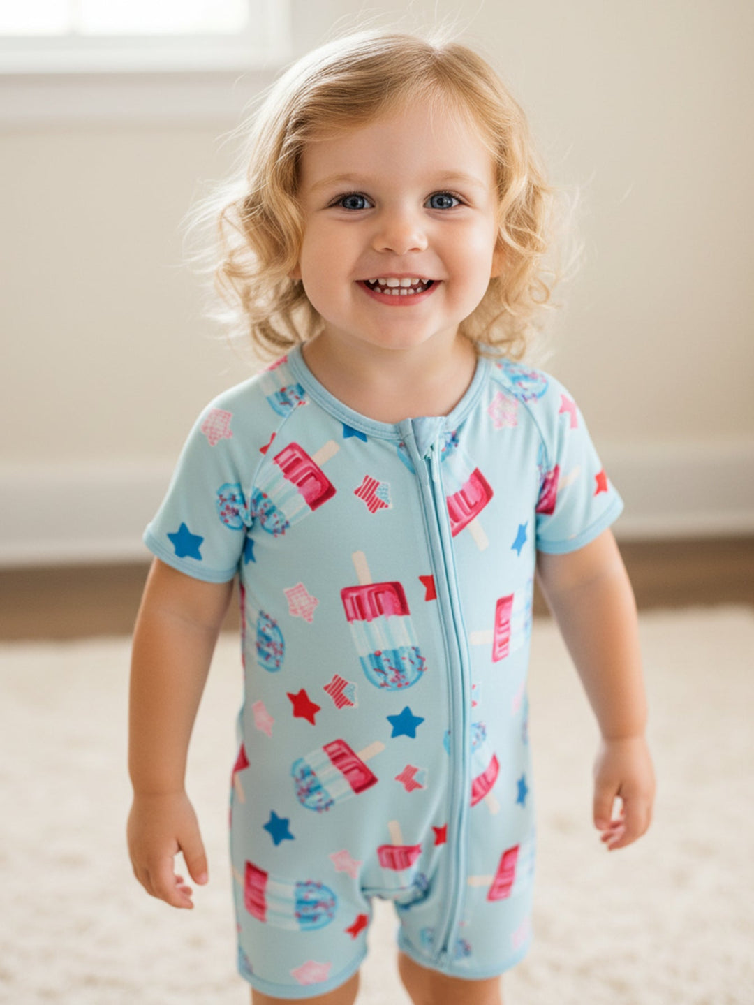Bamboo Short - Sleeve Baby One - Piece American Star Ice Cream - MOSSRIVER
