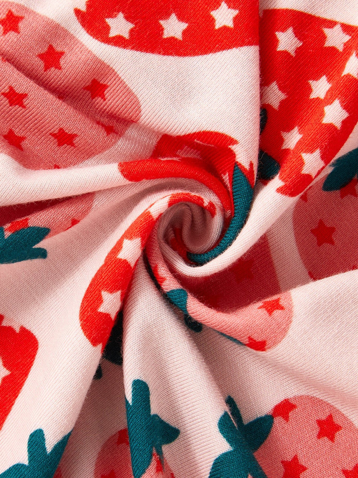 Bamboo Short - Sleeve Baby One - Piece Strawberry Print - MOSSRIVER