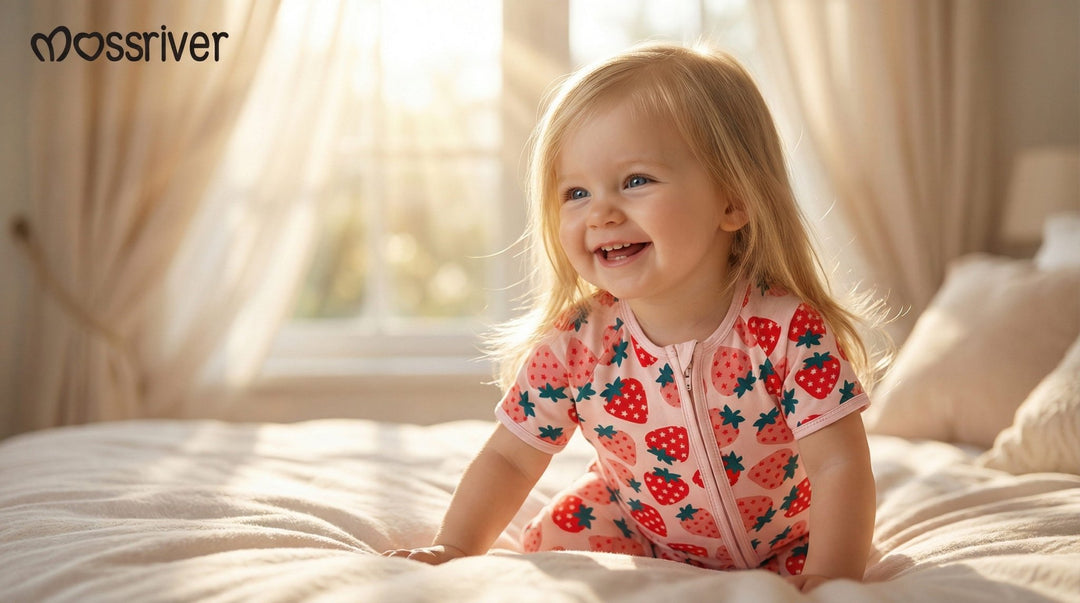 Bamboo Short - Sleeve Baby One - Piece Strawberry Print - MOSSRIVER