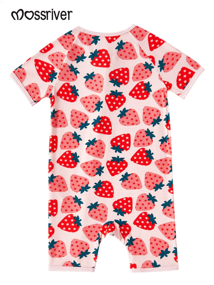 Bamboo Short - Sleeve Baby One - Piece Strawberry Print - MOSSRIVER