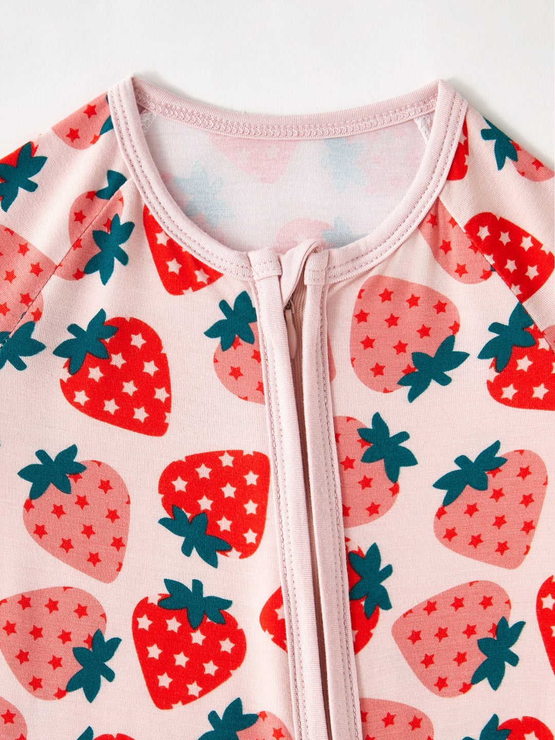 Bamboo Short - Sleeve Baby One - Piece Strawberry Print - MOSSRIVER