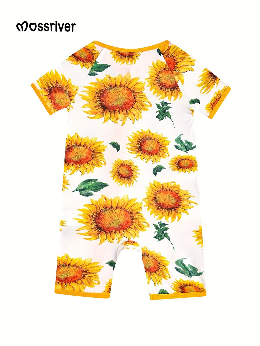 Bamboo Short - Sleeve Baby One - Piece Sunflower Print - MOSSRIVER