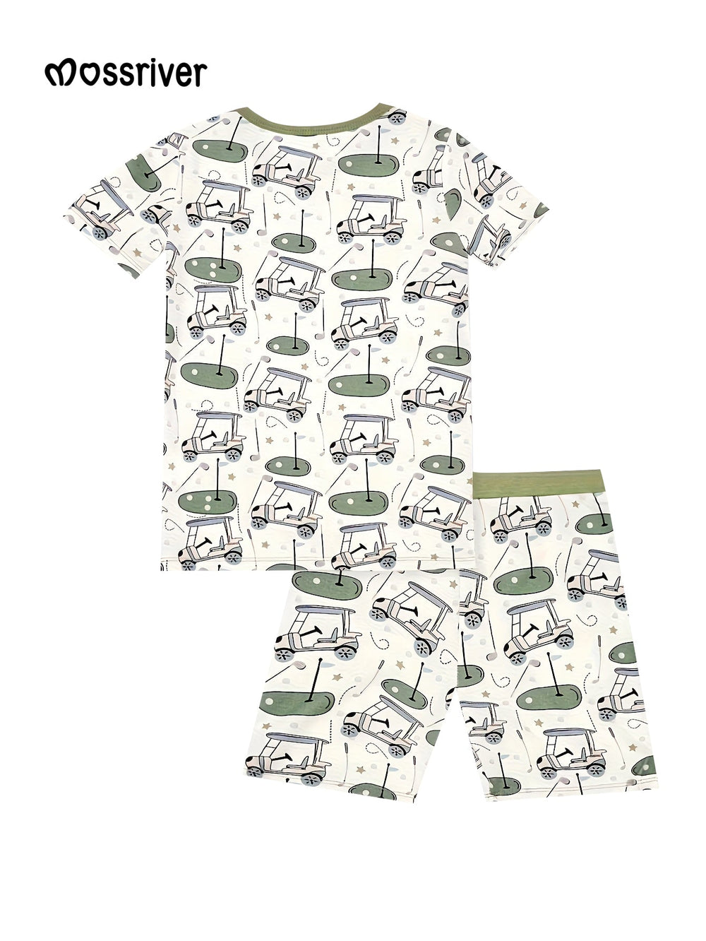 Bamboo Short - Sleeve Kid's Two - Piece Golf Print - MOSSRIVER