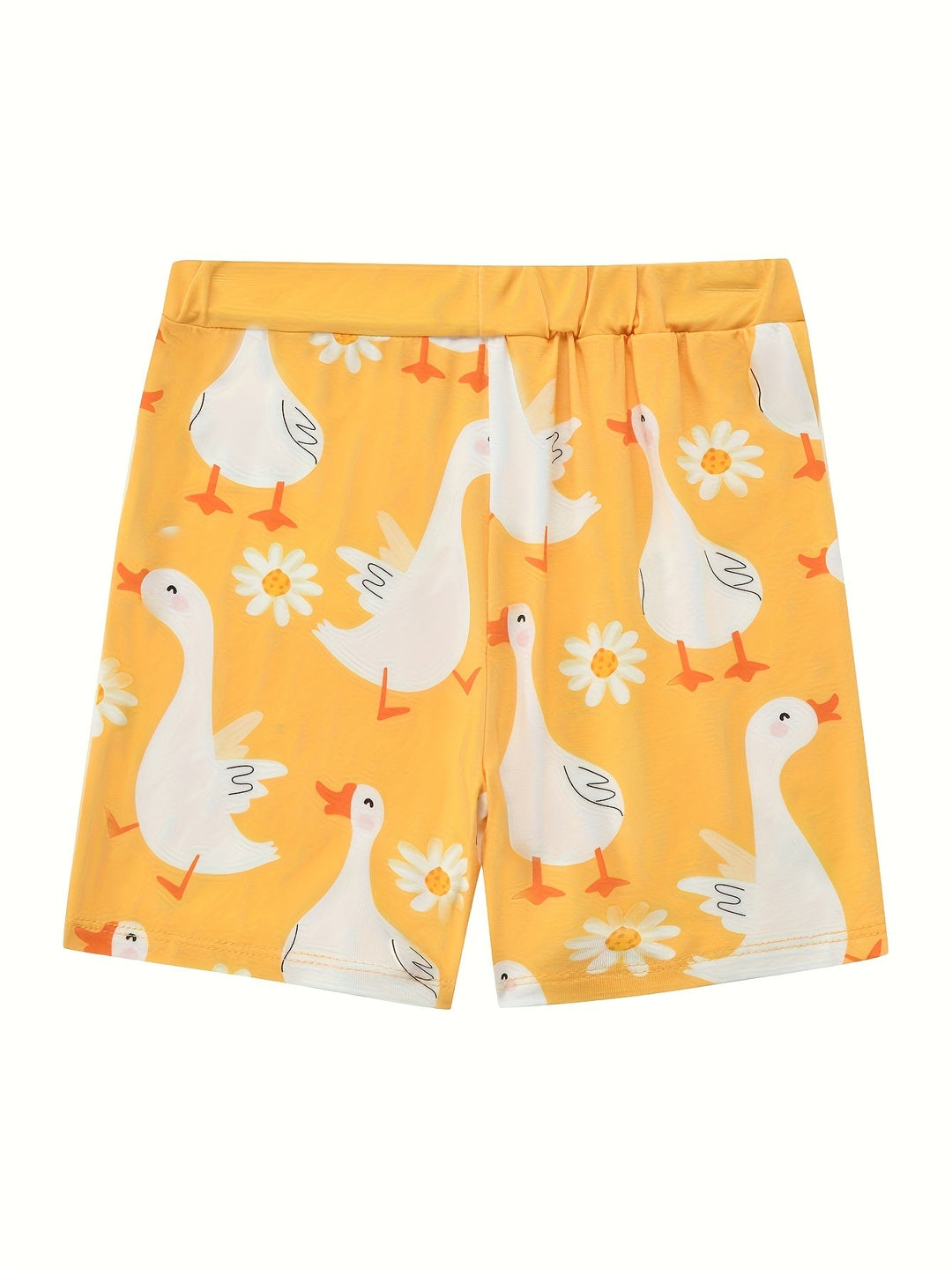 Bamboo Short - Sleeve Kid's Two - Piece Little Swan Print - MOSSRIVER