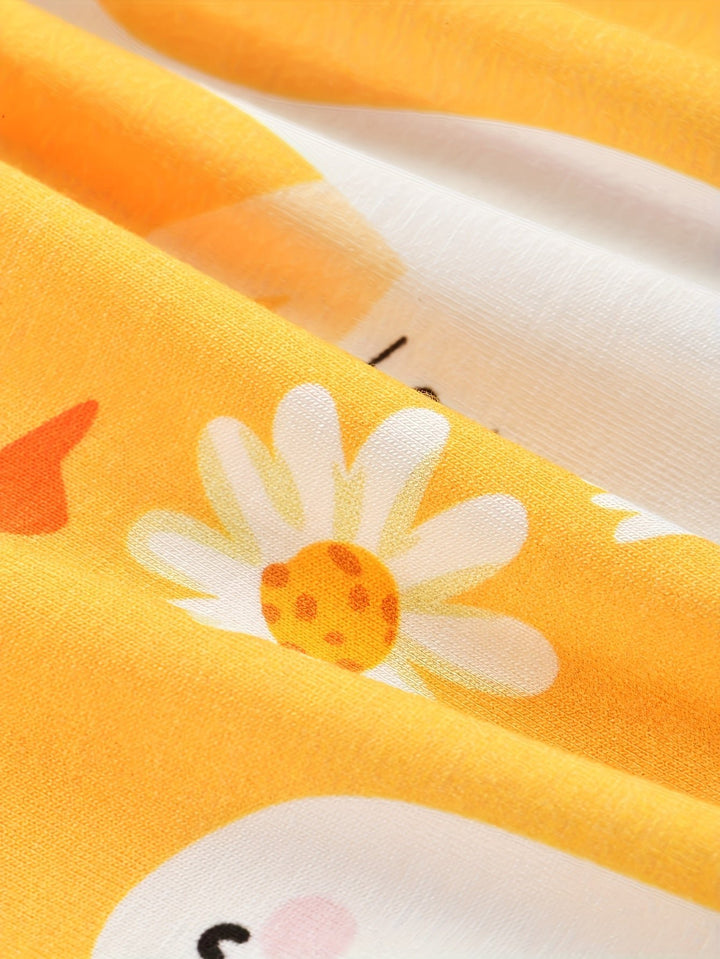 Bamboo Short - Sleeve Kid's Two - Piece Little Swan Print - MOSSRIVER