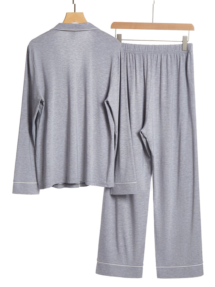 Basics Long - Sleeve Women's Pajama Set - MOSSRIVER