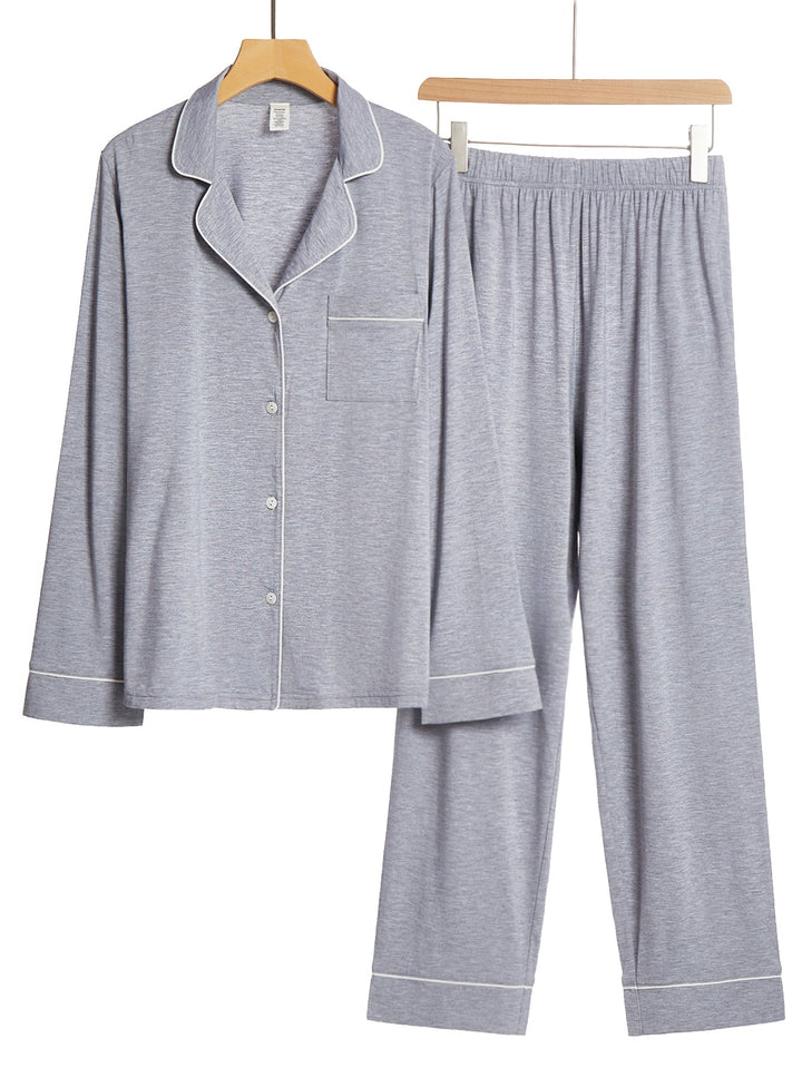 Basics Long - Sleeve Women's Pajama Set - MOSSRIVER