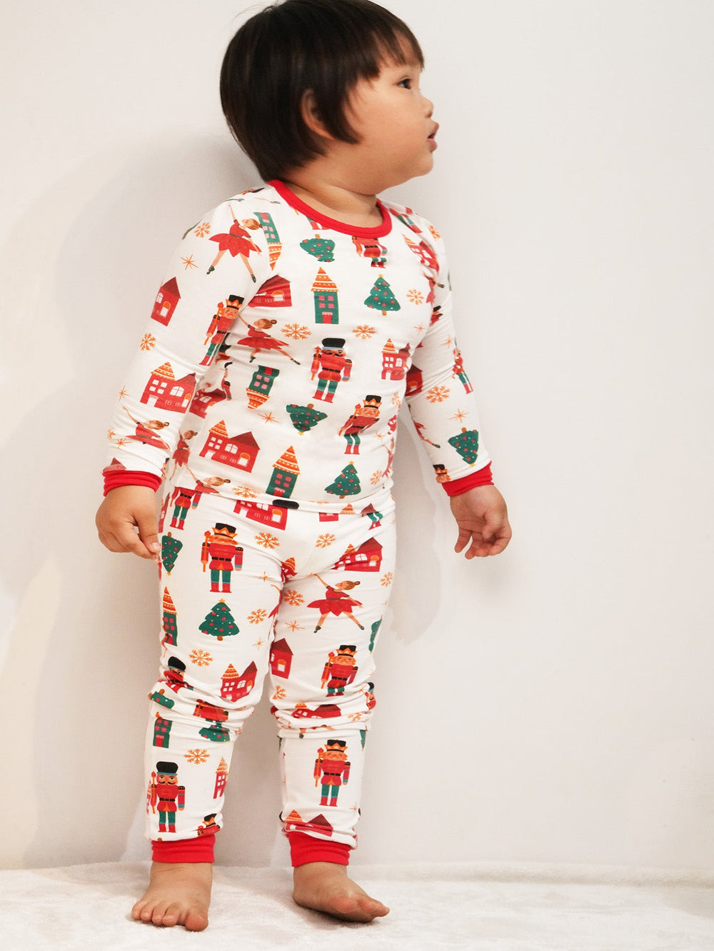 Christmas Family Matching Bamboo Long - Sleeve Kid's Two - Piece King and Princess Print - MOSSRIVER