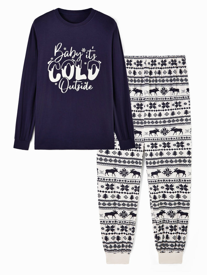 Christmas Family Matching Pajamas | Glow In The Dark "Baby It's Cold Outside" Long Sleeve Set - MOSSRIVER