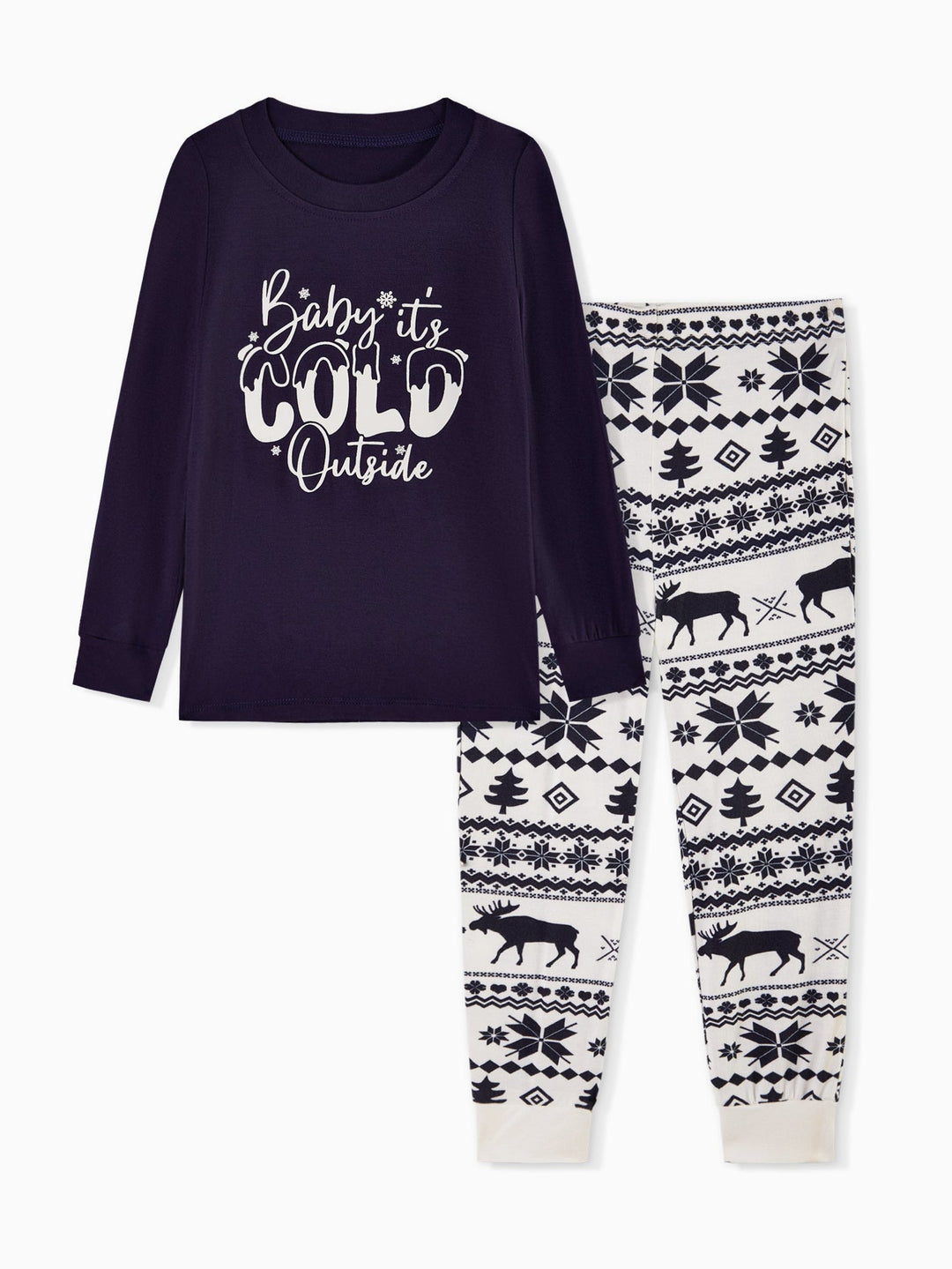 Christmas Family Matching Pajamas | Glow In The Dark "Baby It's Cold Outside" Long Sleeve Set - MOSSRIVER