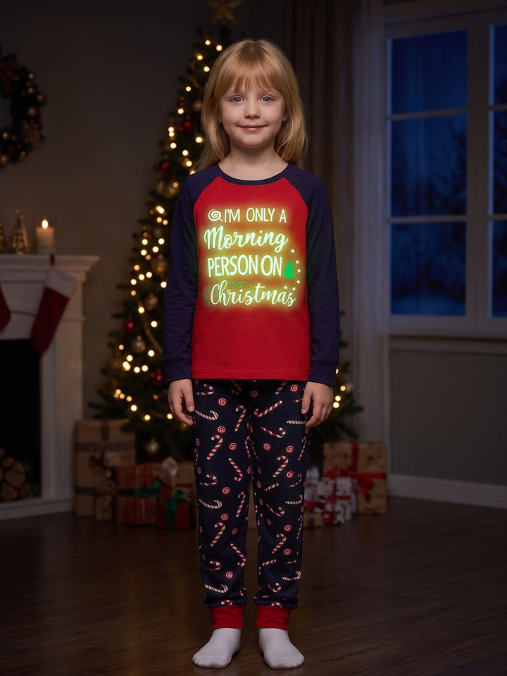Christmas Family Matching Pajamas | Glow In The Dark Candy Cane Long Sleeve Set - MOSSRIVER