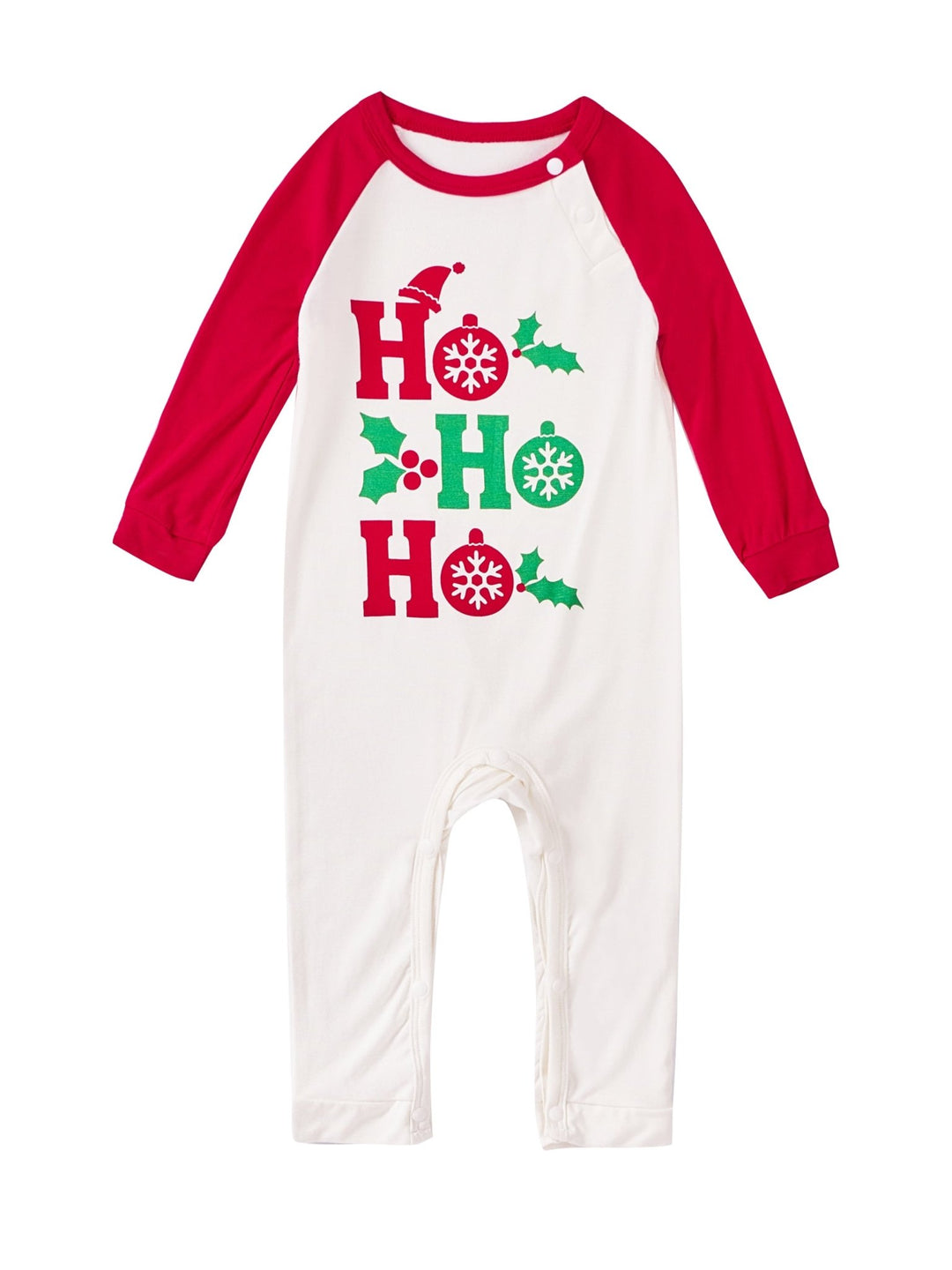 Christmas Family Matching Pajamas | Ho Ho Ho Letter Print Raglan Top & Red Plaid Pants Set - MOSSRIVER