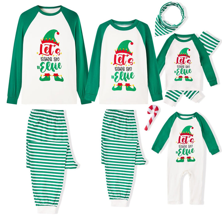 Christmas Family Matching Pajamas | "Let's take an #Elfie" Raglan Long Sleeve Set - MOSSRIVER