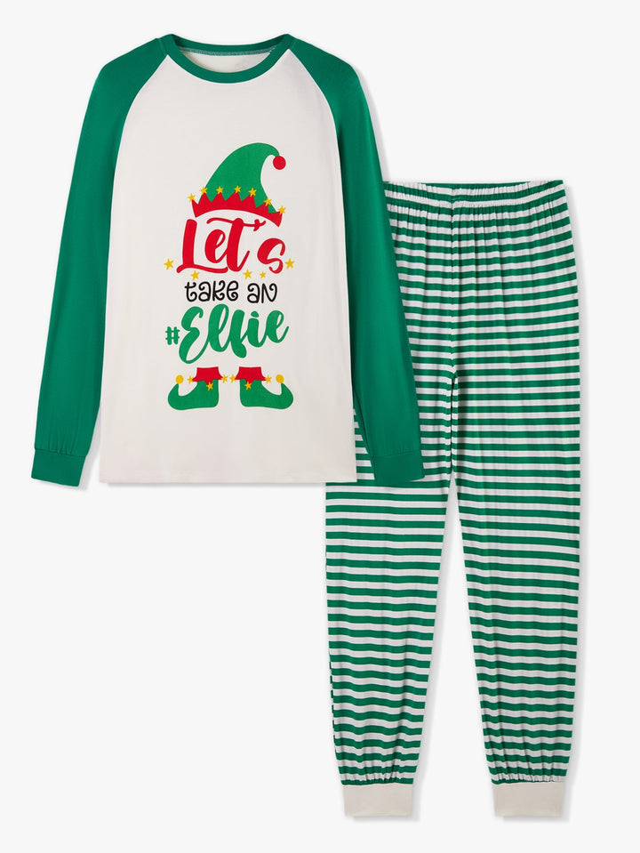 Christmas Family Matching Pajamas | "Let's take an #Elfie" Raglan Long Sleeve Set - MOSSRIVER