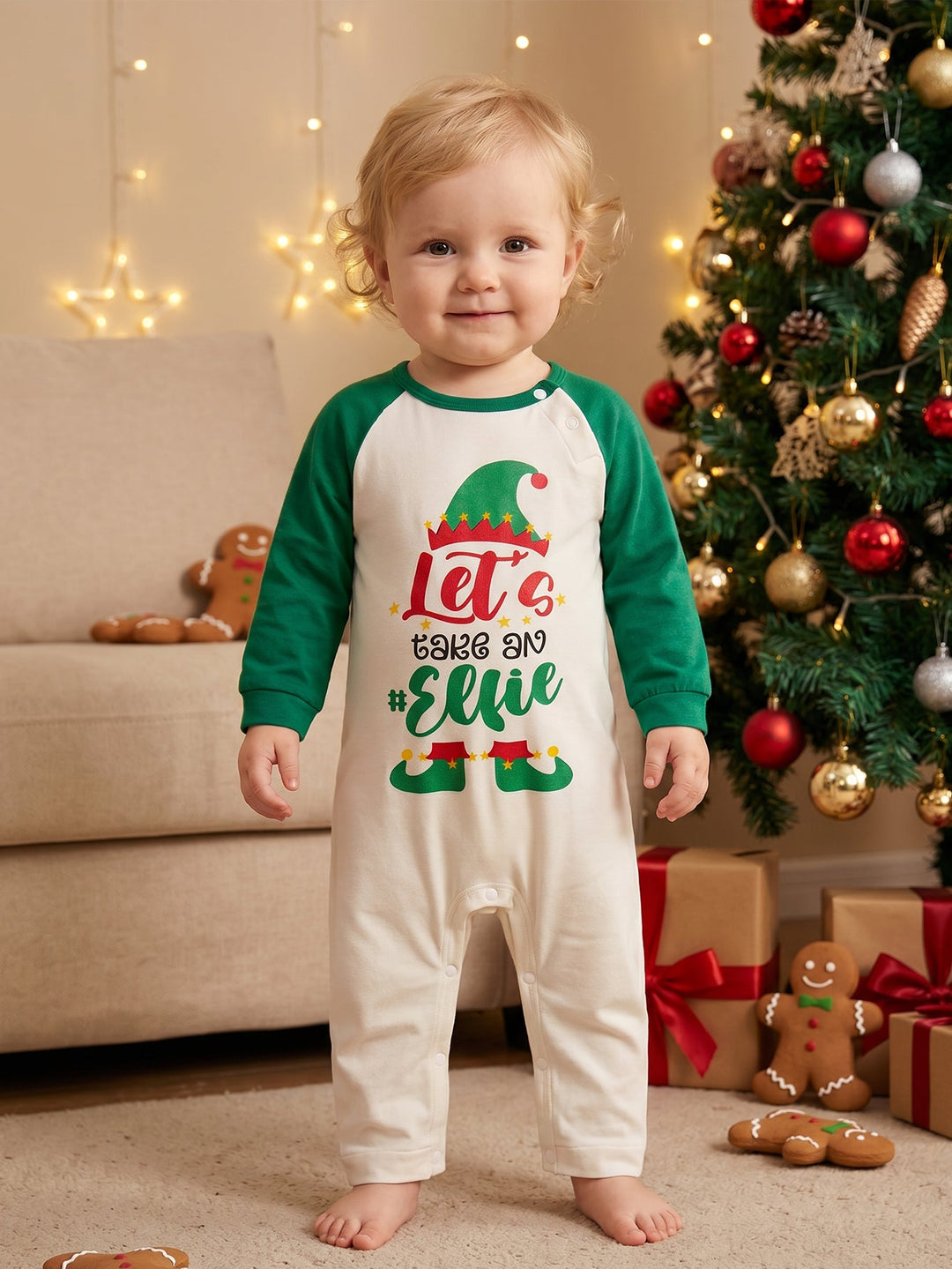 Christmas Family Matching Pajamas | "Let's take an #Elfie" Raglan Long Sleeve Set - MOSSRIVER