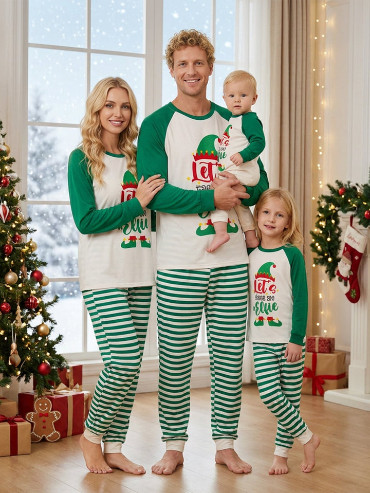 Christmas Family Matching Pajamas | "Let's take an #Elfie" Raglan Long Sleeve Set - MOSSRIVER