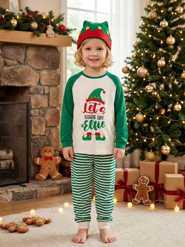 Christmas Family Matching Pajamas | "Let's take an #Elfie" Raglan Long Sleeve Set - MOSSRIVER