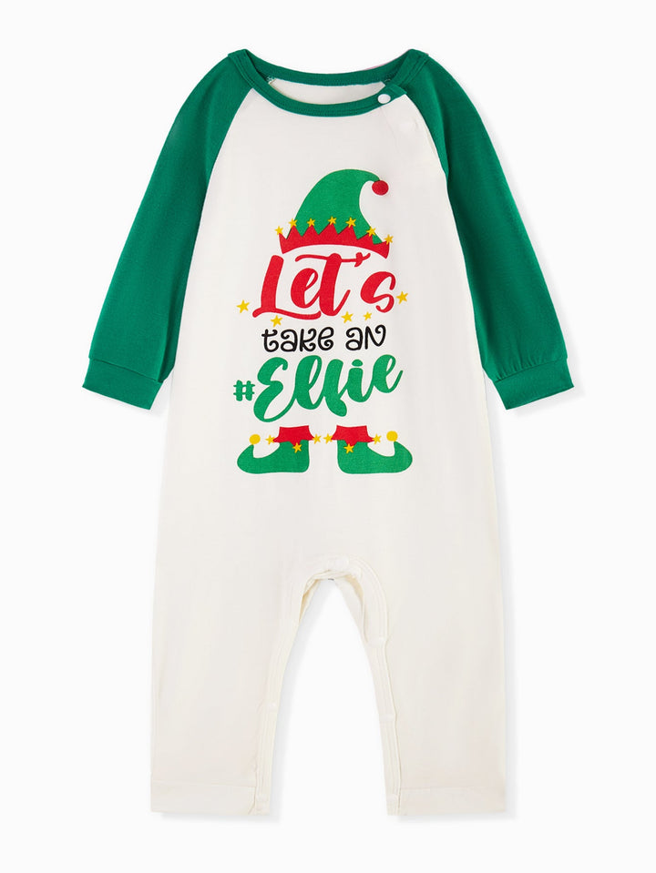 Christmas Family Matching Pajamas | "Let's take an #Elfie" Raglan Long Sleeve Set - MOSSRIVER