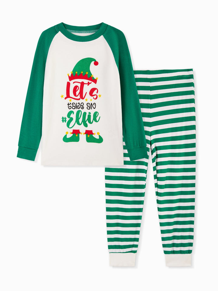 Christmas Family Matching Pajamas | "Let's take an #Elfie" Raglan Long Sleeve Set - MOSSRIVER