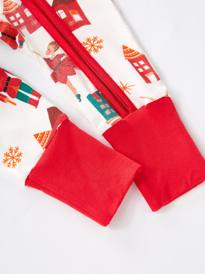 Christmas Footies Mitten Long - Sleeve One - Piece Double Zipper - MOSSRIVER