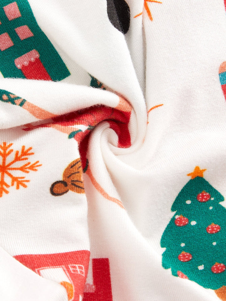 Christmas Footies Mitten Long - Sleeve One - Piece Double Zipper - MOSSRIVER