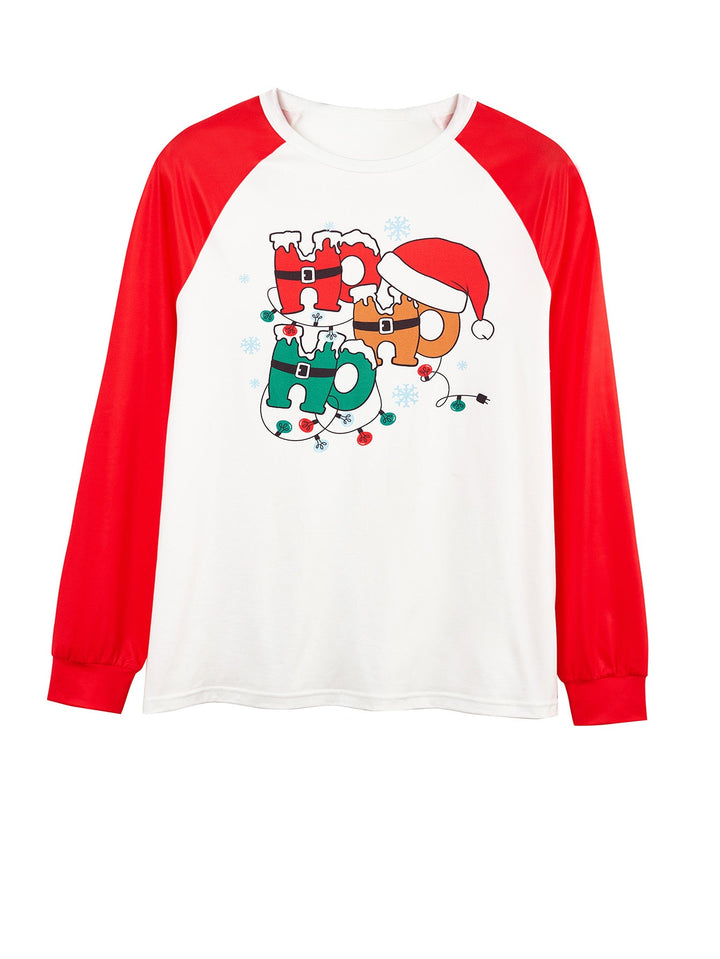 Christmas Ho Ho Ho Cookies Print Long - Sleeve Men's Pajama Set - MOSSRIVER