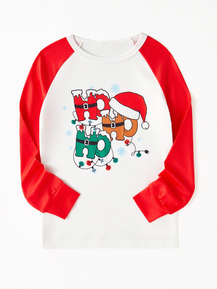 Christmas Long - Sleeve Kid's Two - Piece (Christmas Ho Ho Ho and Cookies Print) - MOSSRIVER