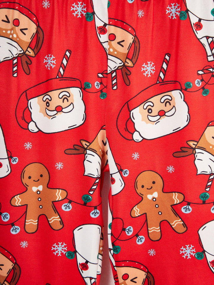 Christmas Long - Sleeve Kid's Two - Piece (Christmas Ho Ho Ho and Cookies Print) - MOSSRIVER