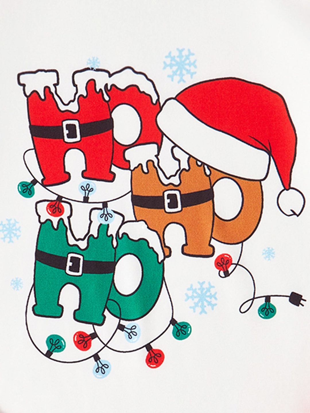 Christmas Long - Sleeve Kid's Two - Piece (Christmas Ho Ho Ho and Cookies Print) - MOSSRIVER