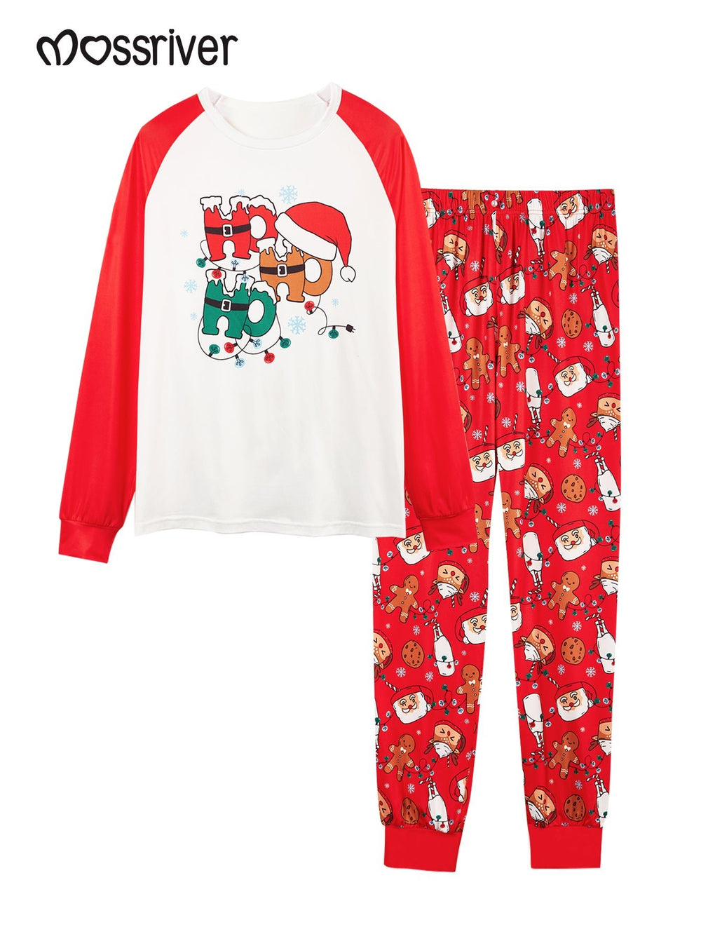 Christmas Print Long - Sleeve Women's Pajama Set - MOSSRIVER