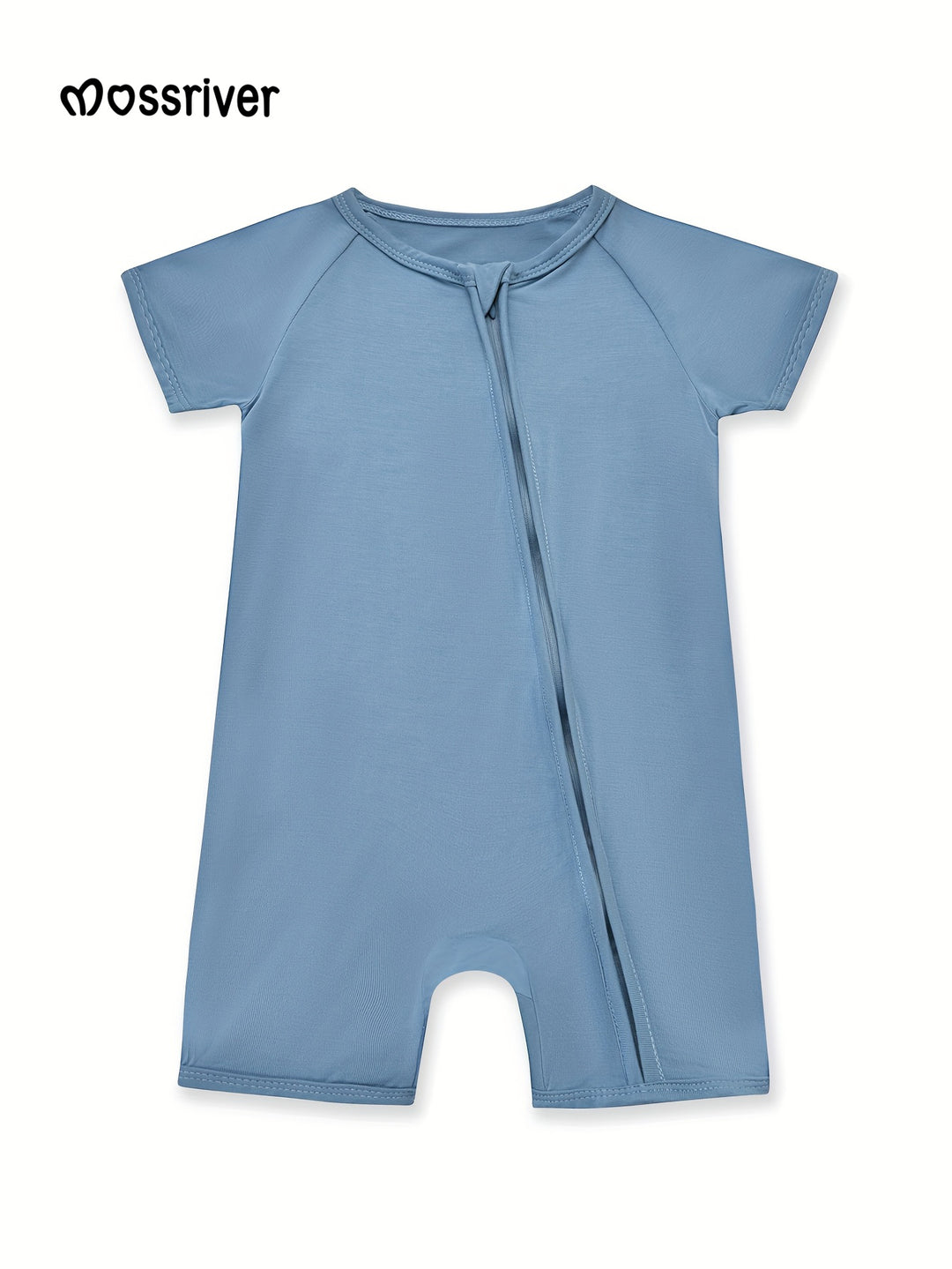 Bamboo Short-Sleeve Baby One-Piece Zipper