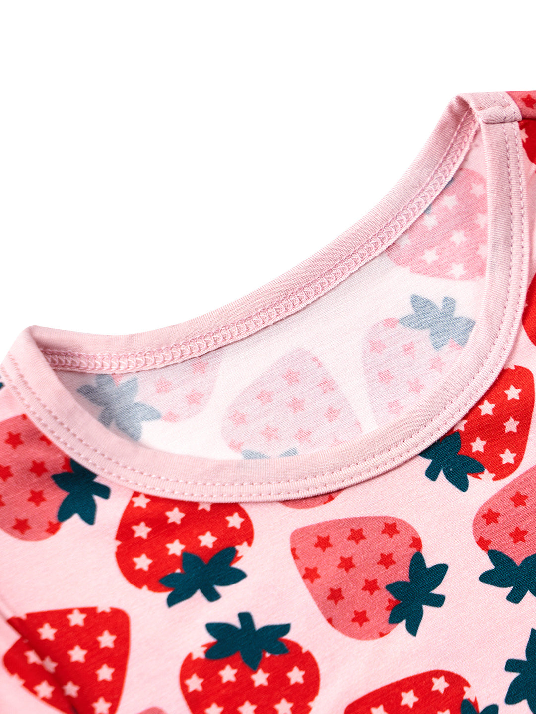 Big Strawberry Print Bamboo Baby Pajamas