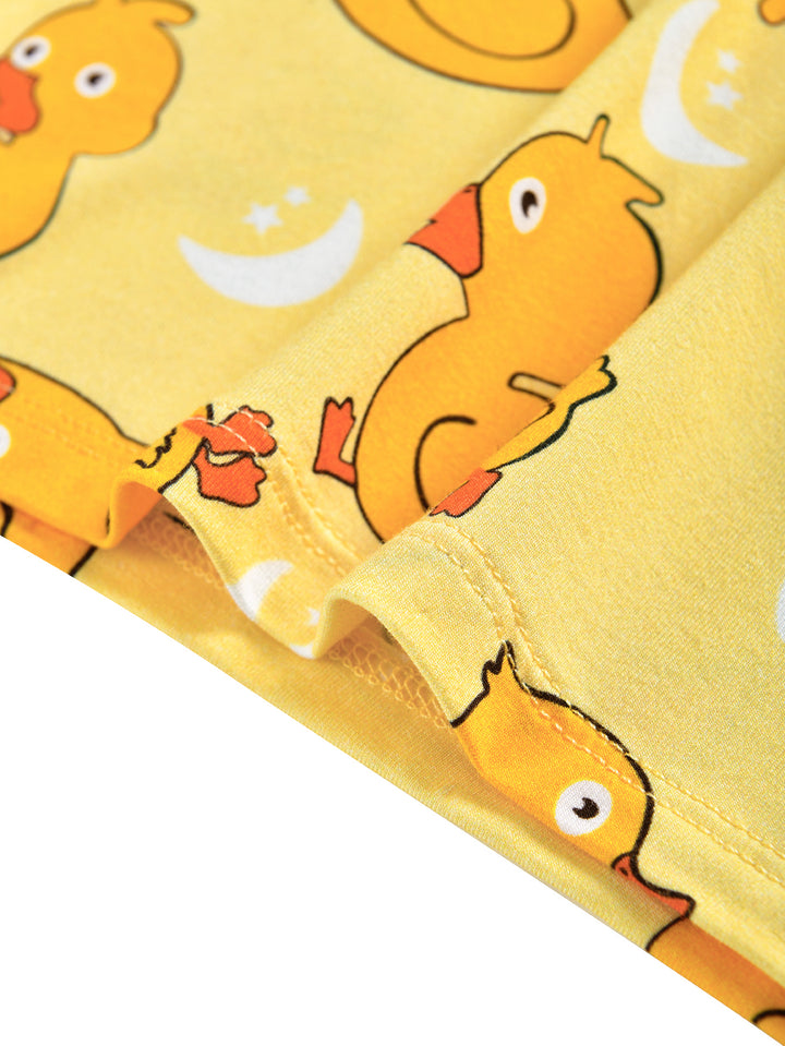 Bamboo Short-Sleeve Kid Pajama Two-Piece Yellow Duckling