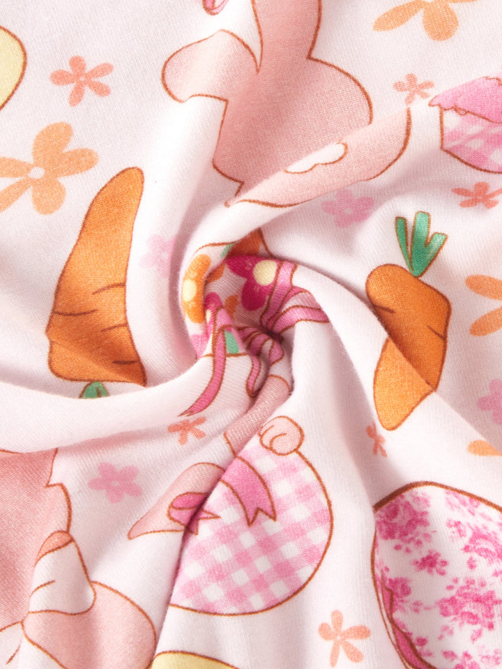 Easter Bunny Carrot Print Baby Pajamas - MOSSRIVER