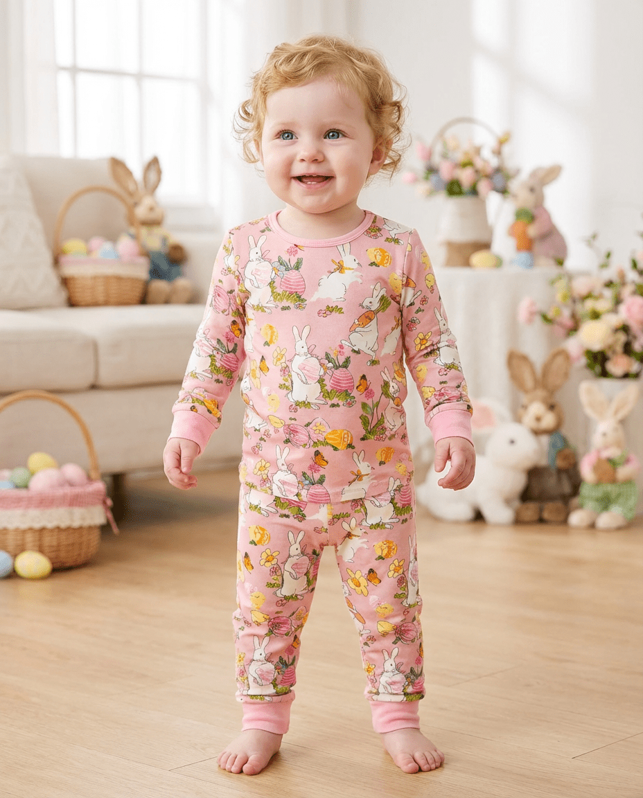 Easter Bunny Print Bamboo Pajamas - MOSSRIVER