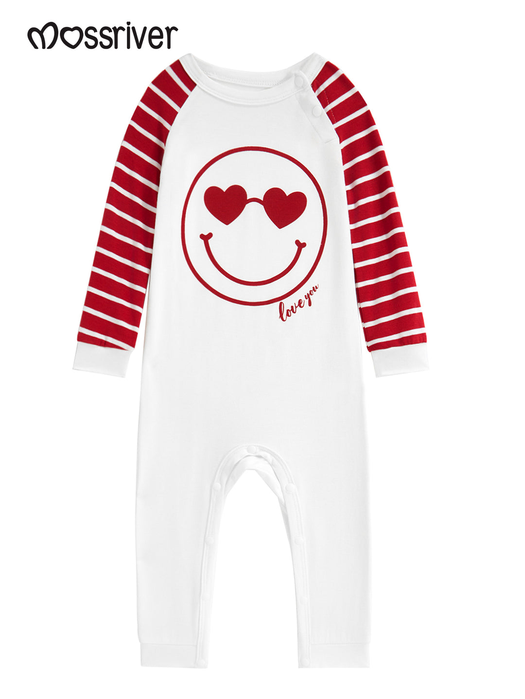 Smile Print Long-Sleeve Baby One-Piece