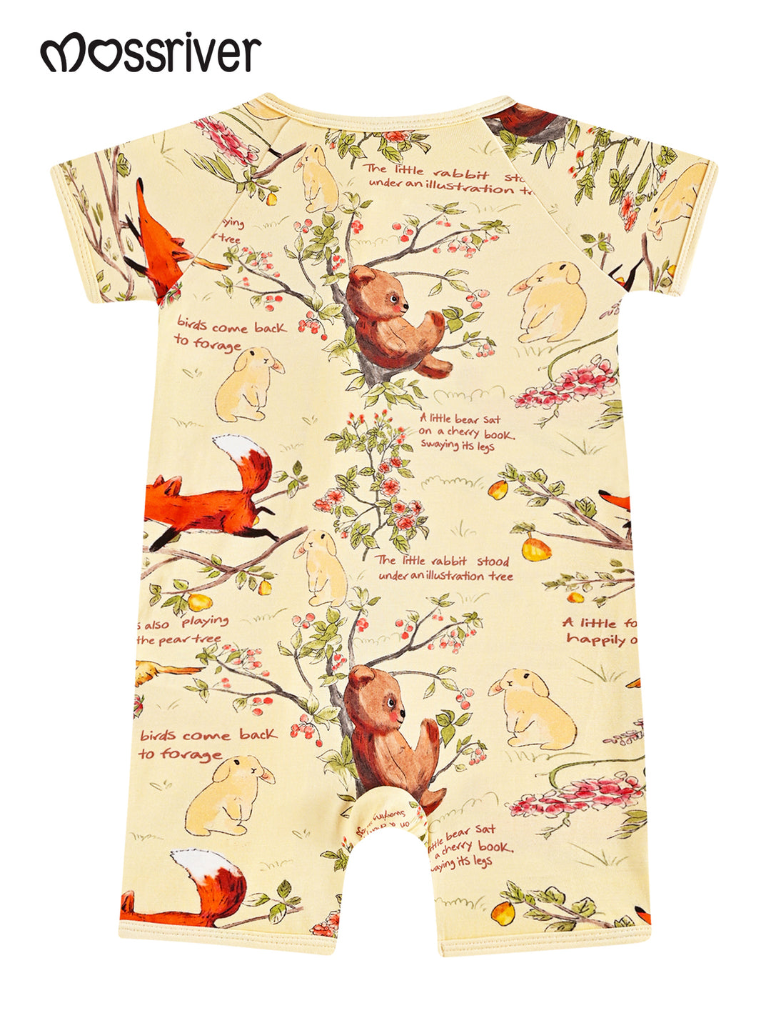 Bamboo Short-Sleeve Baby One-Piece Animal Jungle Print