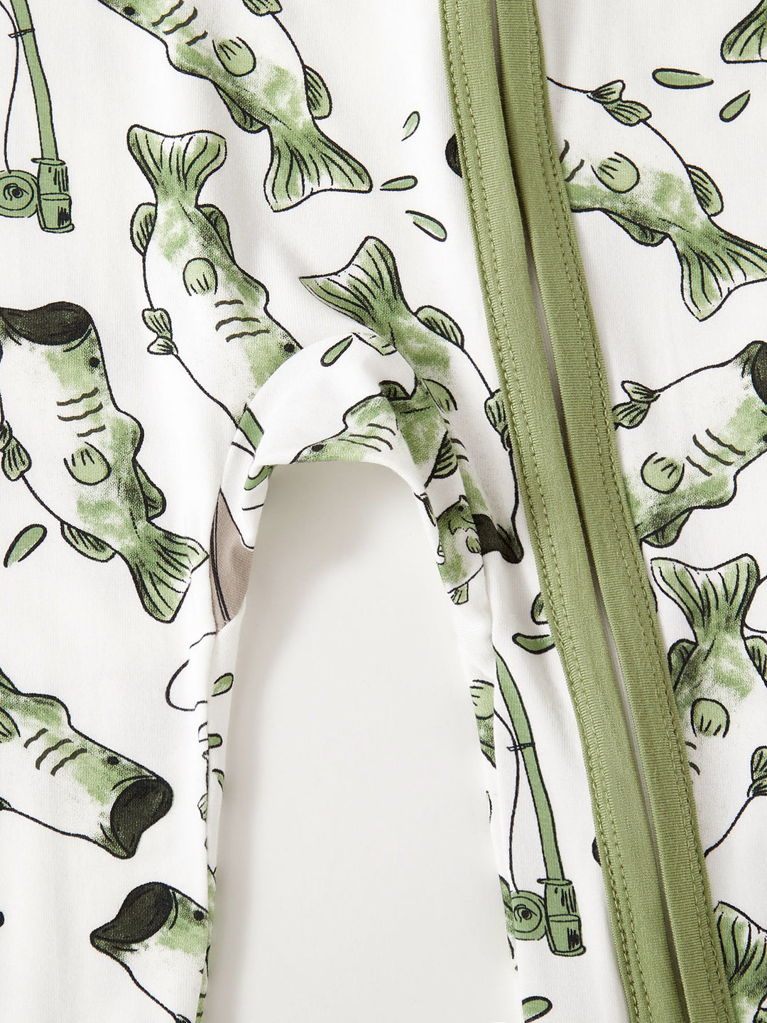 Fishing Print Baby One - Piece Long - Sleeve Zipper - MOSSRIVER