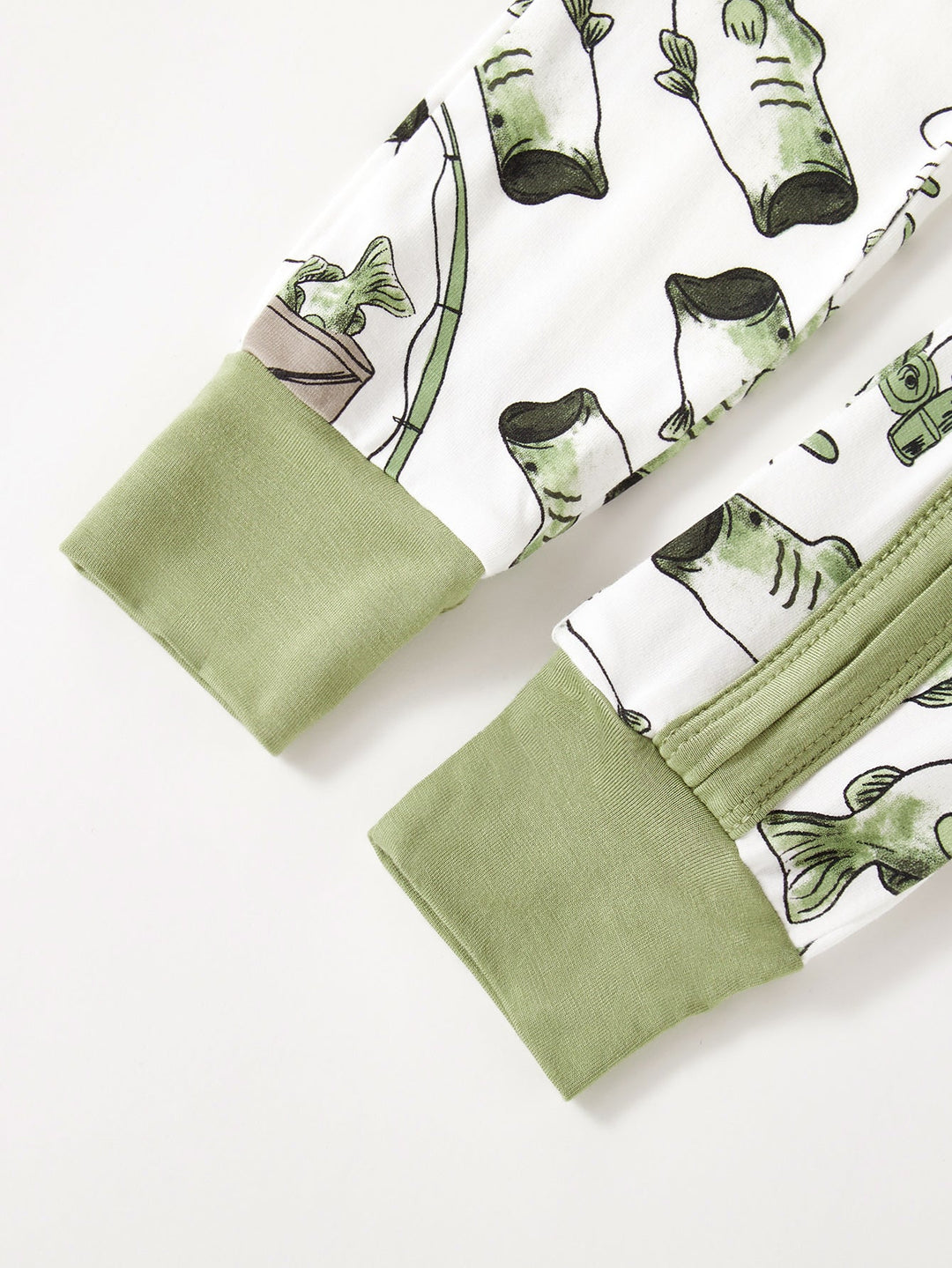 Fishing Print Baby One - Piece Long - Sleeve Zipper - MOSSRIVER