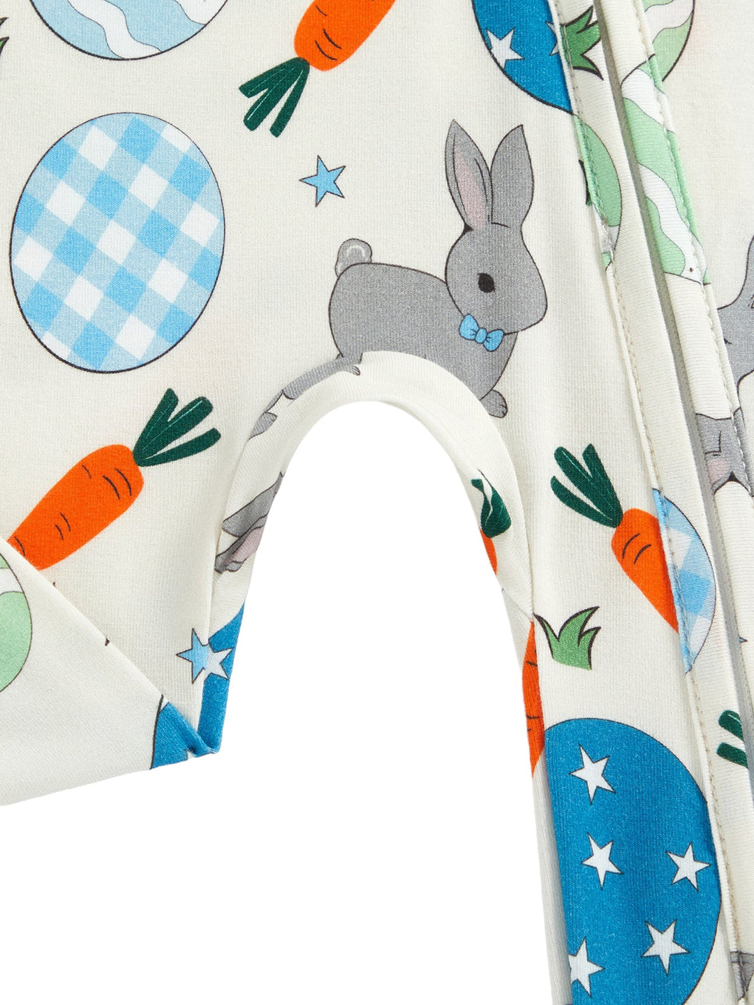 Footies Mitten Long - Sleeve Baby One - Piece Easter Bunny Egg Print Double Zipper - MOSSRIVER