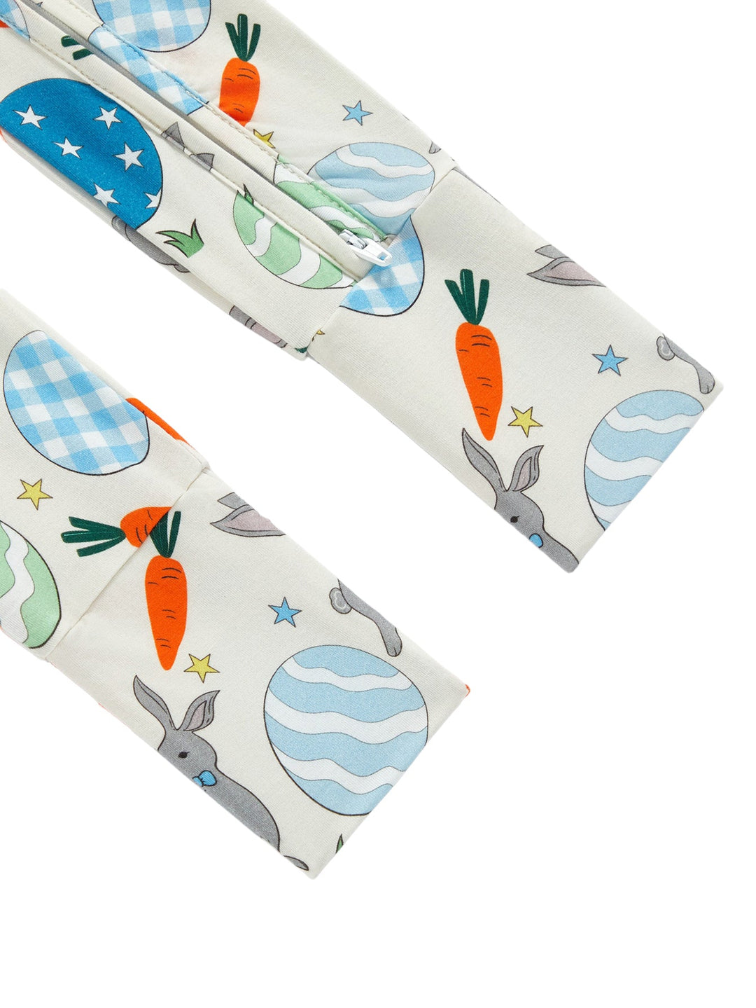 Footies Mitten Long - Sleeve Baby One - Piece Easter Bunny Egg Print Double Zipper - MOSSRIVER