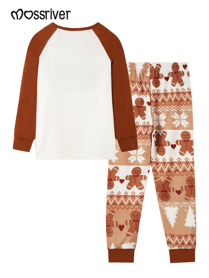 Gingerbread man Print Long - Sleeve Kid's Two - Piece - MOSSRIVER