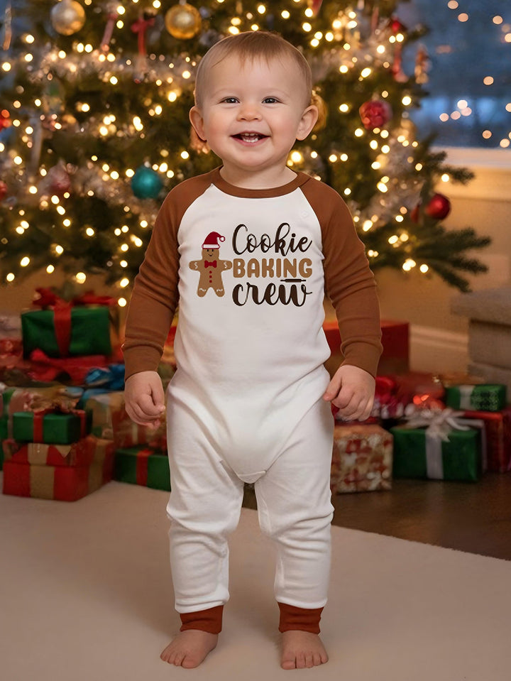 Gingerbread Print Long - Sleeve Baby One - Piece - MOSSRIVER