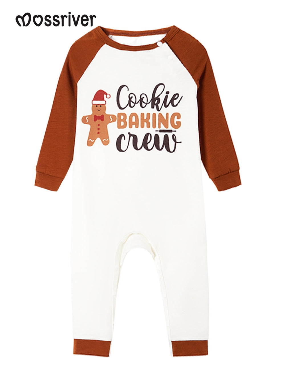 Gingerbread Print Long - Sleeve Baby One - Piece - MOSSRIVER