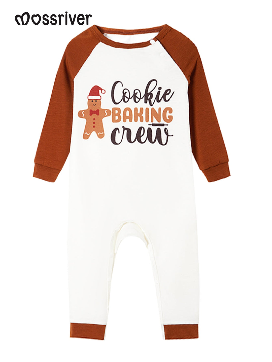 Gingerbread Print Long - Sleeve Baby One - Piece - MOSSRIVER